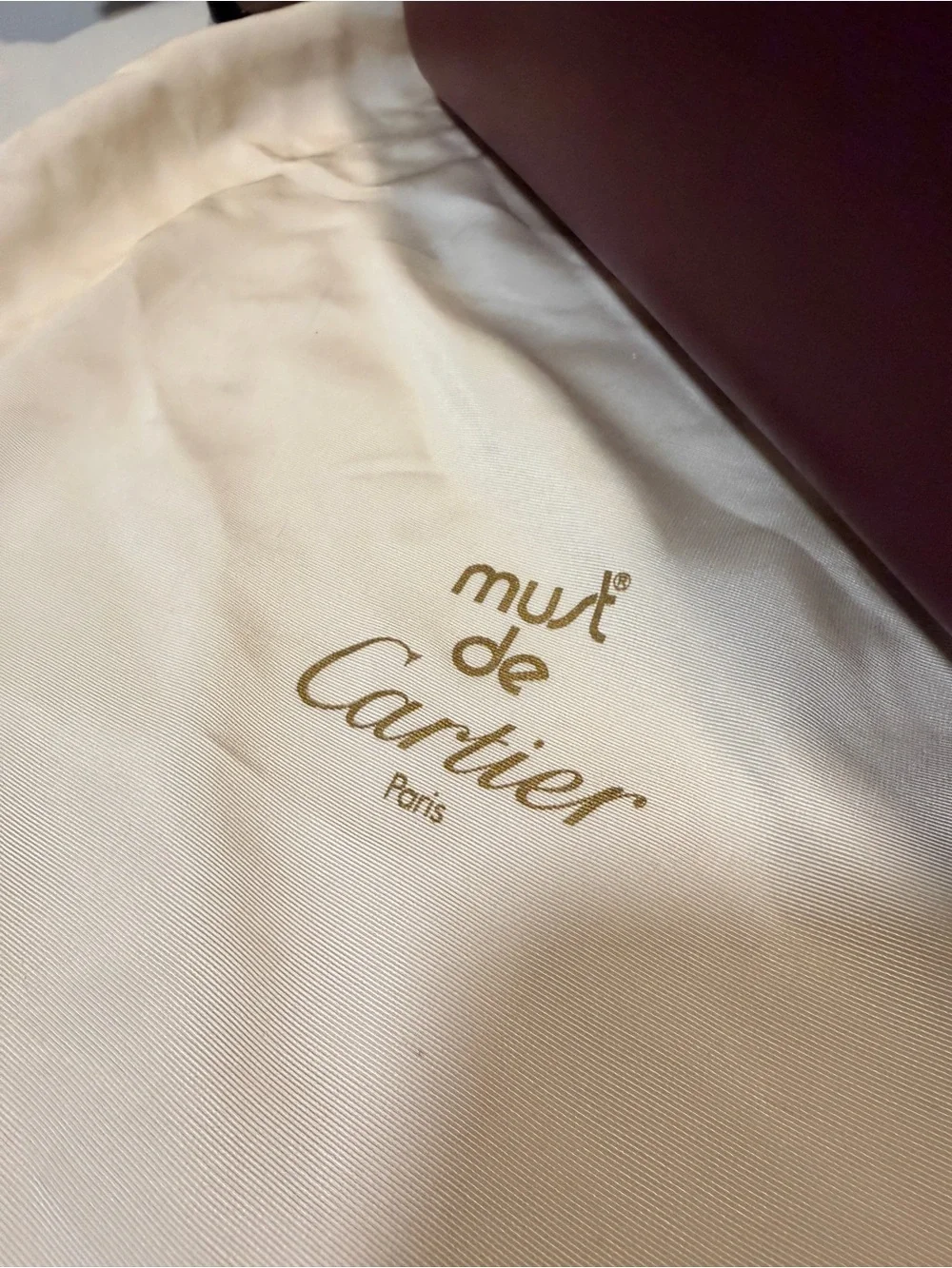 Must de Cartier Bordeaux Leather Bag Vintage Tote Authentic with Dust Bag & COA